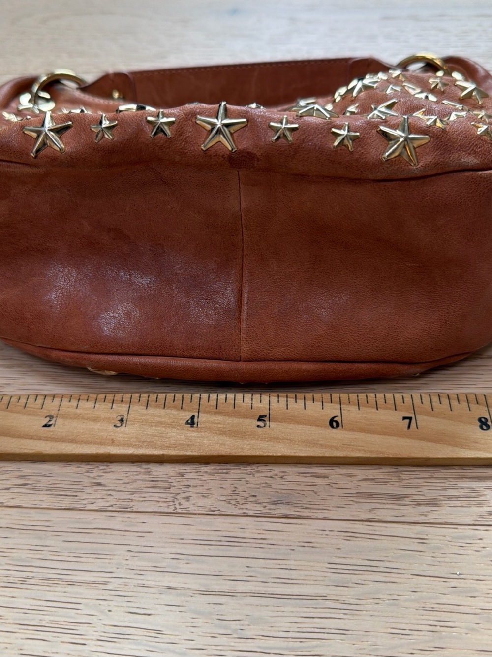 Jimmy Choo Brown Leather Star-Stud Crossbody Bag - Picture 5 of 14